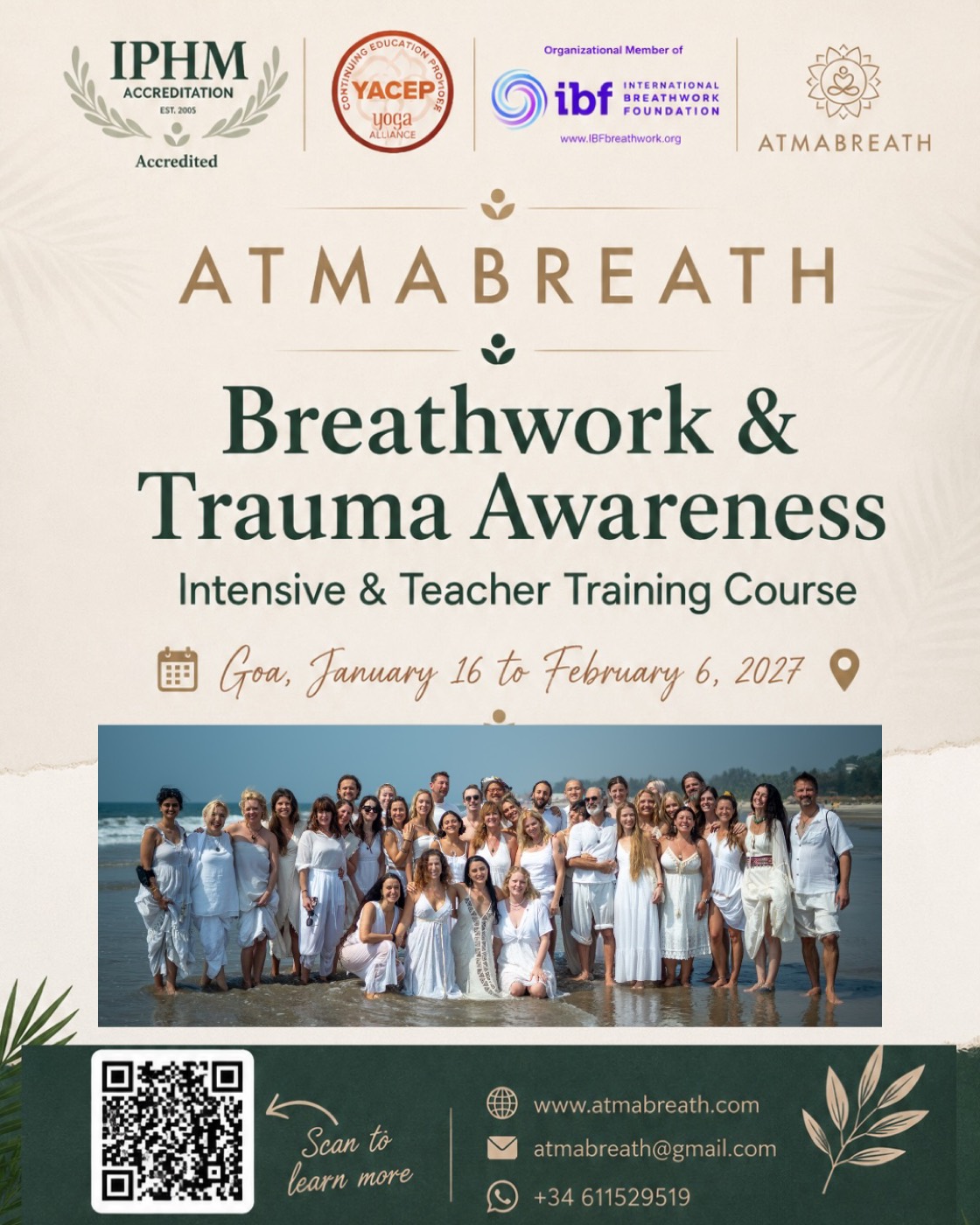 Poster: Breathwork Teacher Training Goa, India
